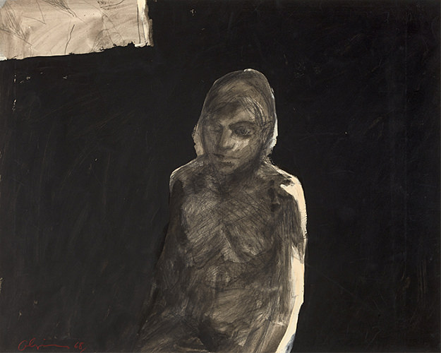 Nathan Oliveira, Figure with Black Background, 1968